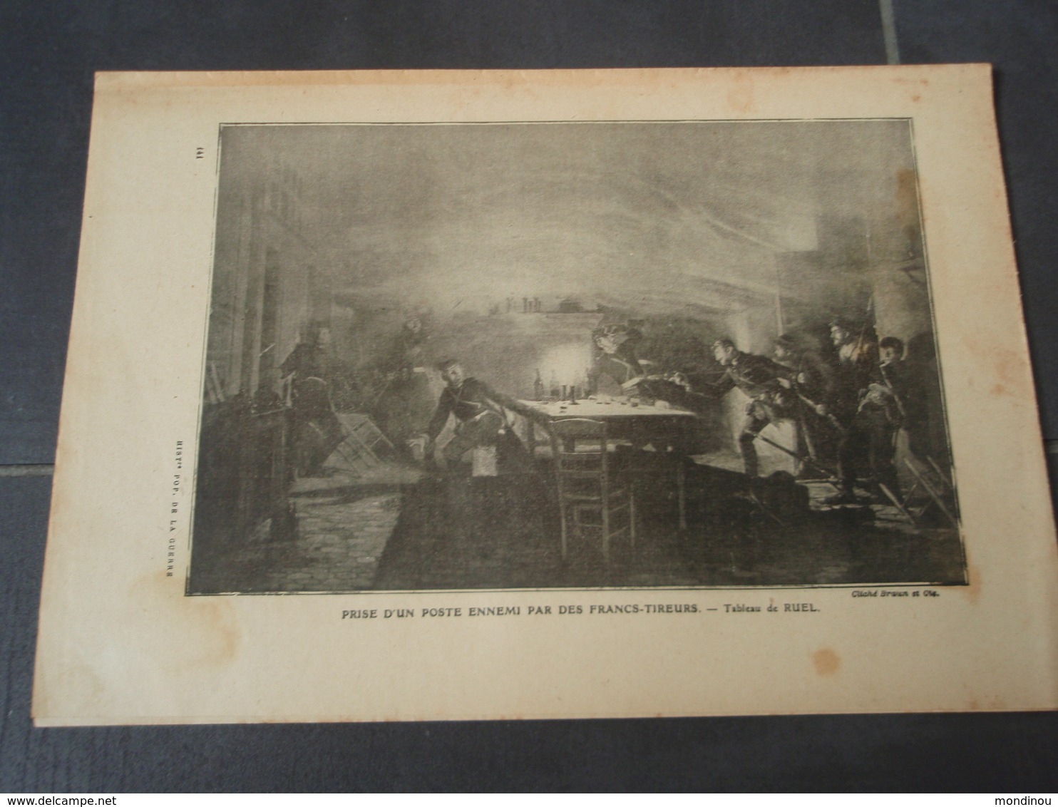 Prise D'un Poste Ennemi Par Des Francs-tireurs Extrait De L'Histoire Populaire De La Guerre 1870/71 Tableau De RUEL - Autres & Non Classés