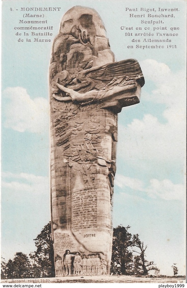 51 - MONDEMENT - Monument Commémoratif De La Bataille De La Marne -cpa-vierge - Autres & Non Classés