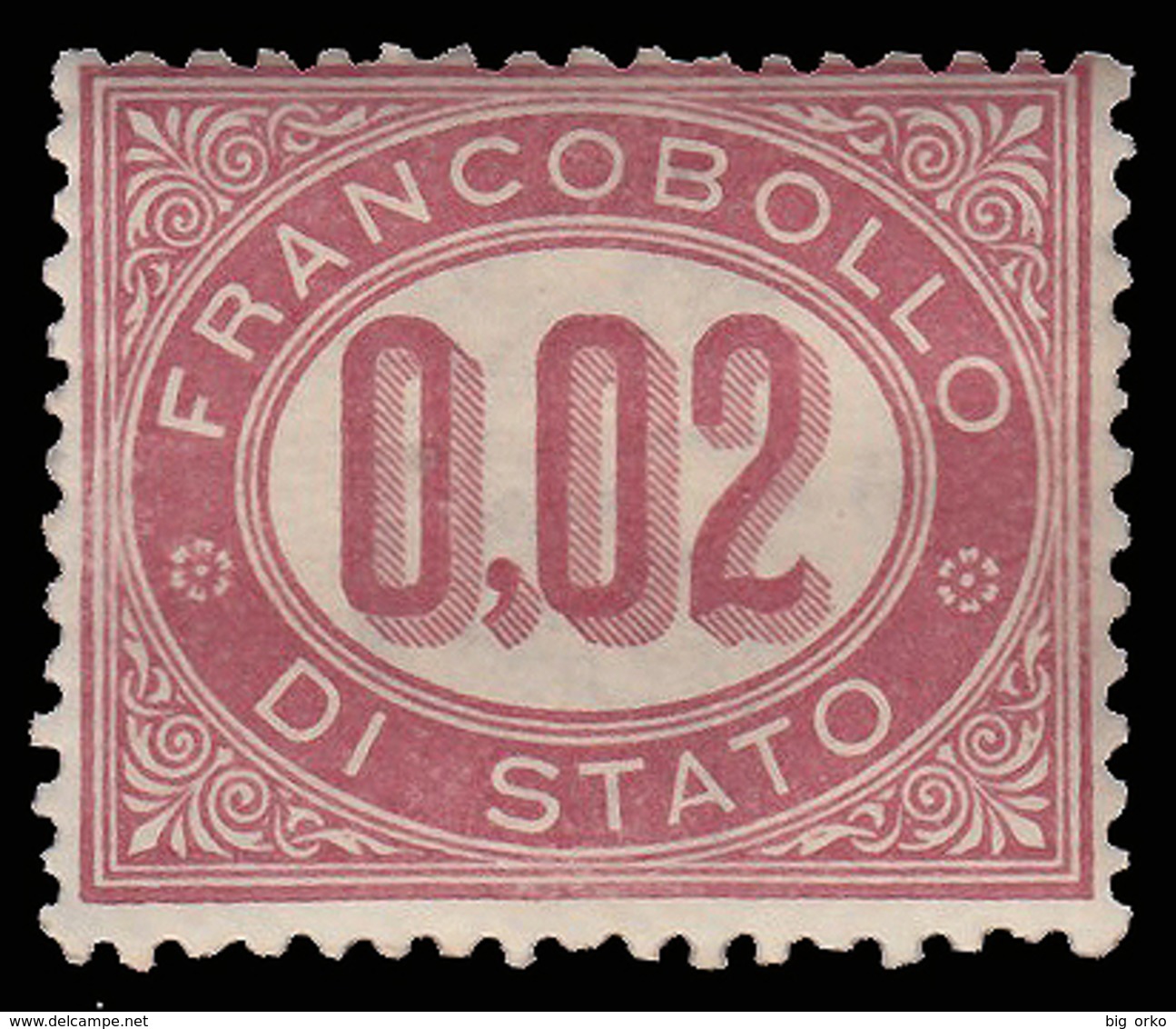 Italia Regno - Francobollo Di Servizio: 0,02 C. Lacca - 1875 - Servizi