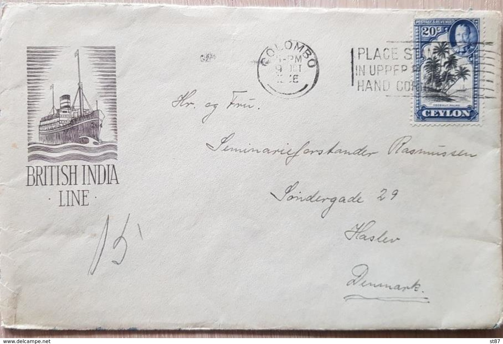 Ceylon Denmark British India Line - Ceylon (...-1947)