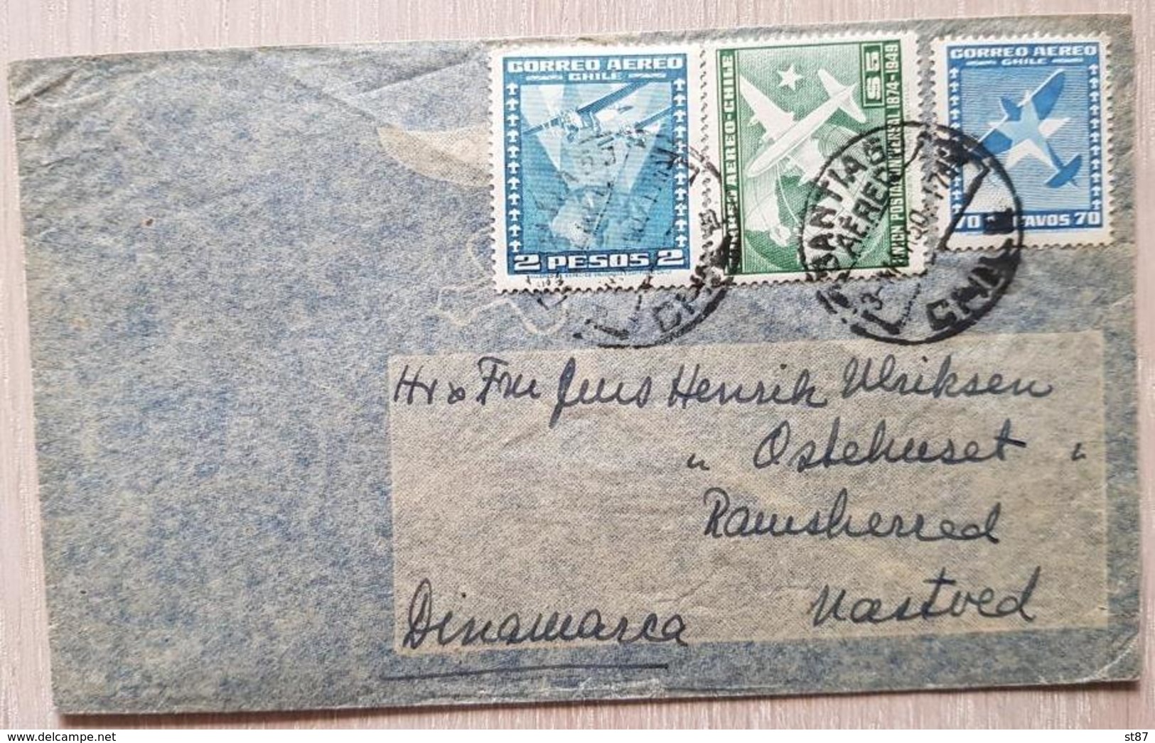 Chile Denmark 1950 Airmail - Chile
