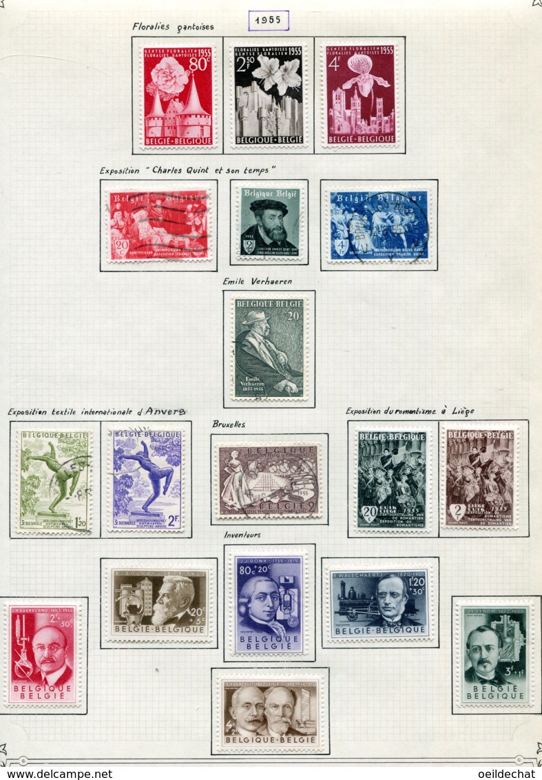 11211  BELGIQUE  Collection Vendue Par Page*/°  N° 961/78   1955  B/TB - Collections