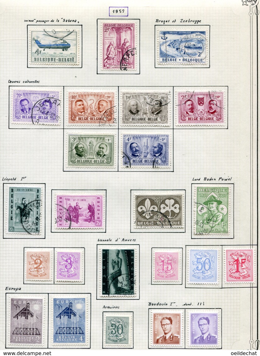 11214  BELGIQUE  Collection Vendue Par Page°/*  N° 1011/29  1957  TB - Collections