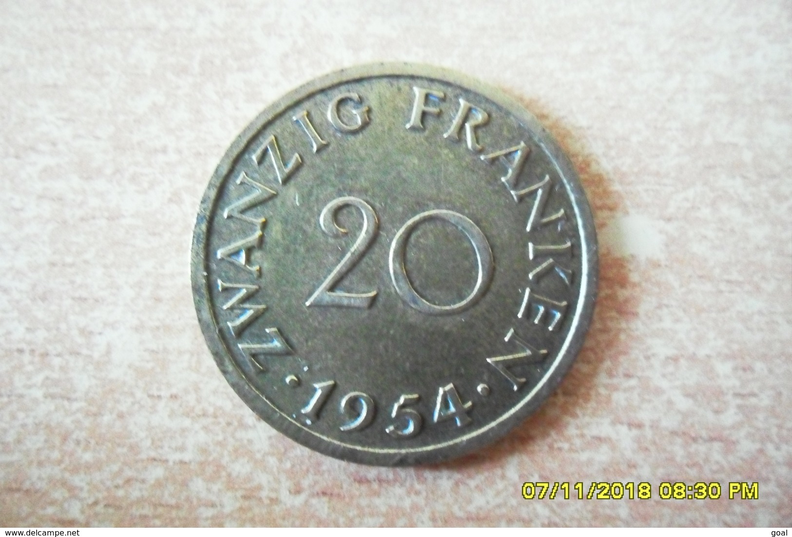 20 Francs "Saarland" De 1954 En TTB+(à Gardé Son Aspect D'origine;Si Nettoyé=SUP)(Monnaie Plus Belle Que Photo). - Other & Unclassified