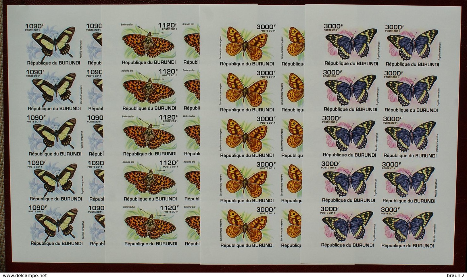 Butterflies Papillons Schmetterlinge Burundi 2011 Imperf. / ** MNH - Schmetterlinge