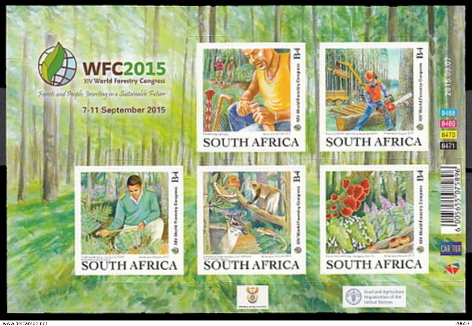 AFRIQUE DU SUD  South Africa 1882/86 Forêts , Papillon , Champignon , Faune, Arbre, Biotope - Environment & Climate Protection
