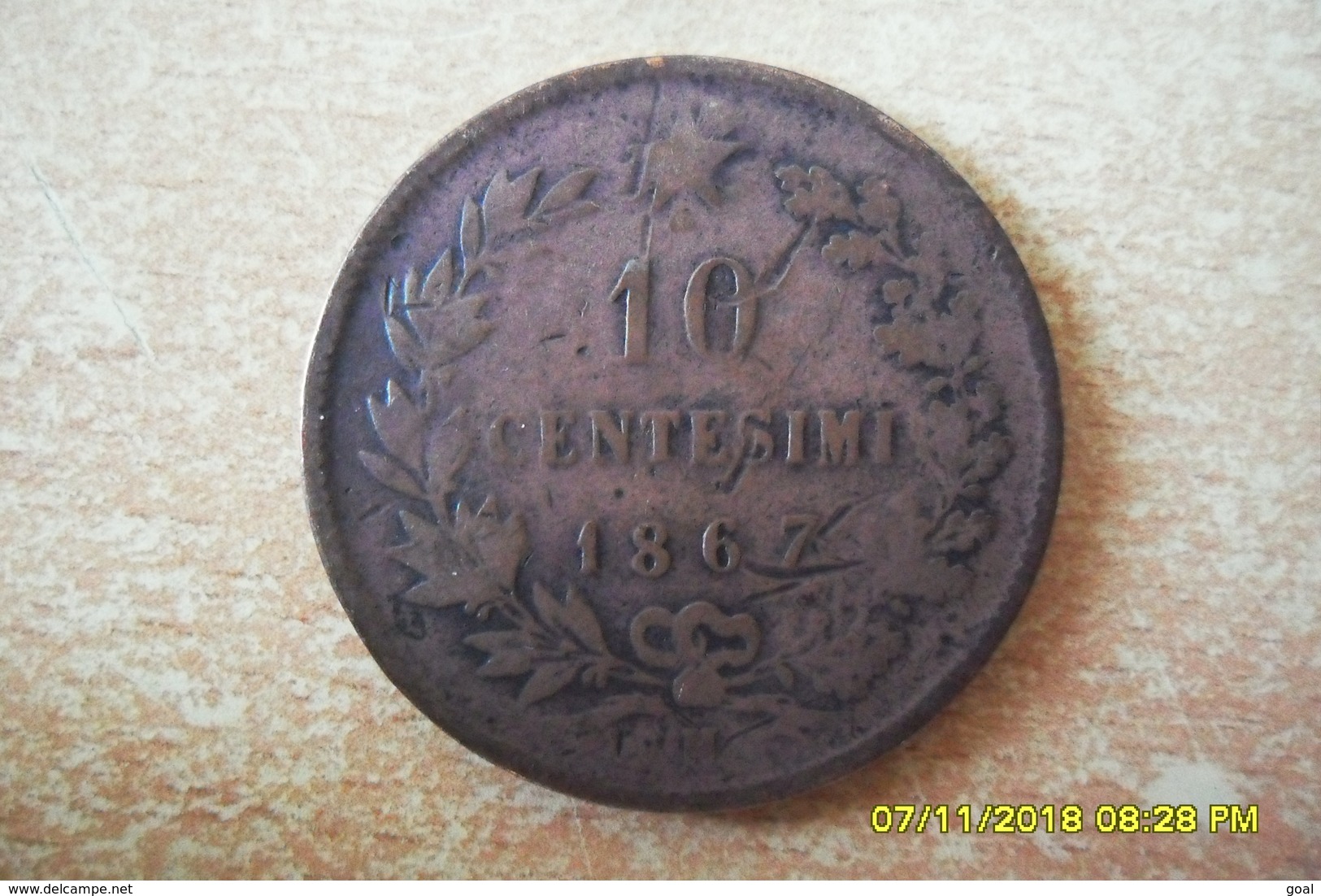 Lot De Deux(2) Monnaies Italie(Victor Emmanuelle II) 10 Centessimi De 1867 H/ Et 5 Centessimi De 1867 N/ En TTB - Monedas Feudales