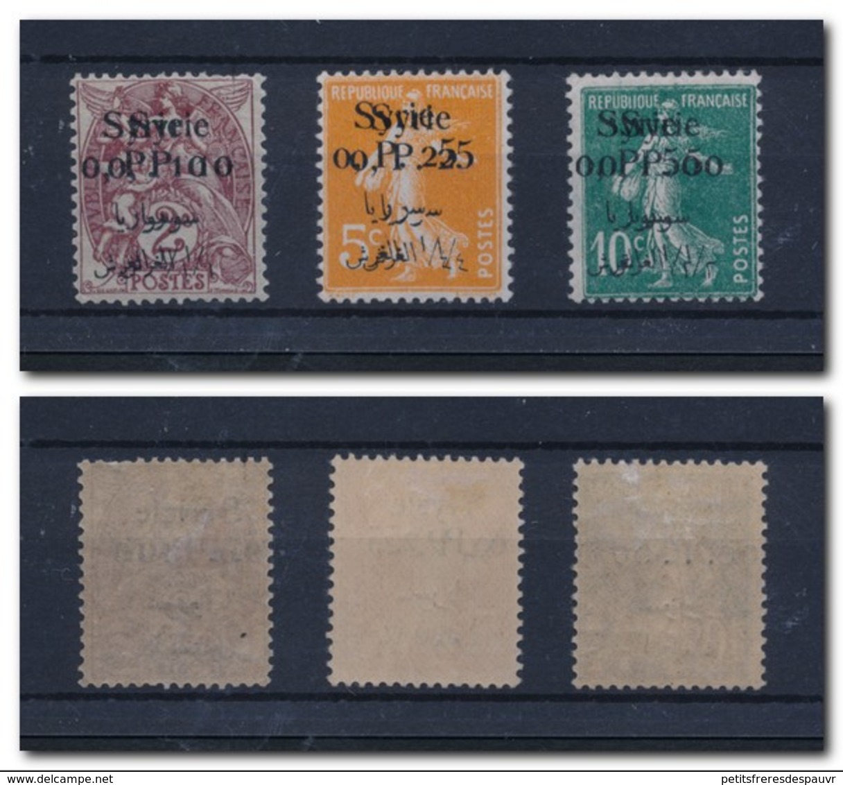 SYRIE 1923 - Double Surcharge Sur YT N°88/89/90 - état * Infime Trace De Charnière MLH - Unused Stamps