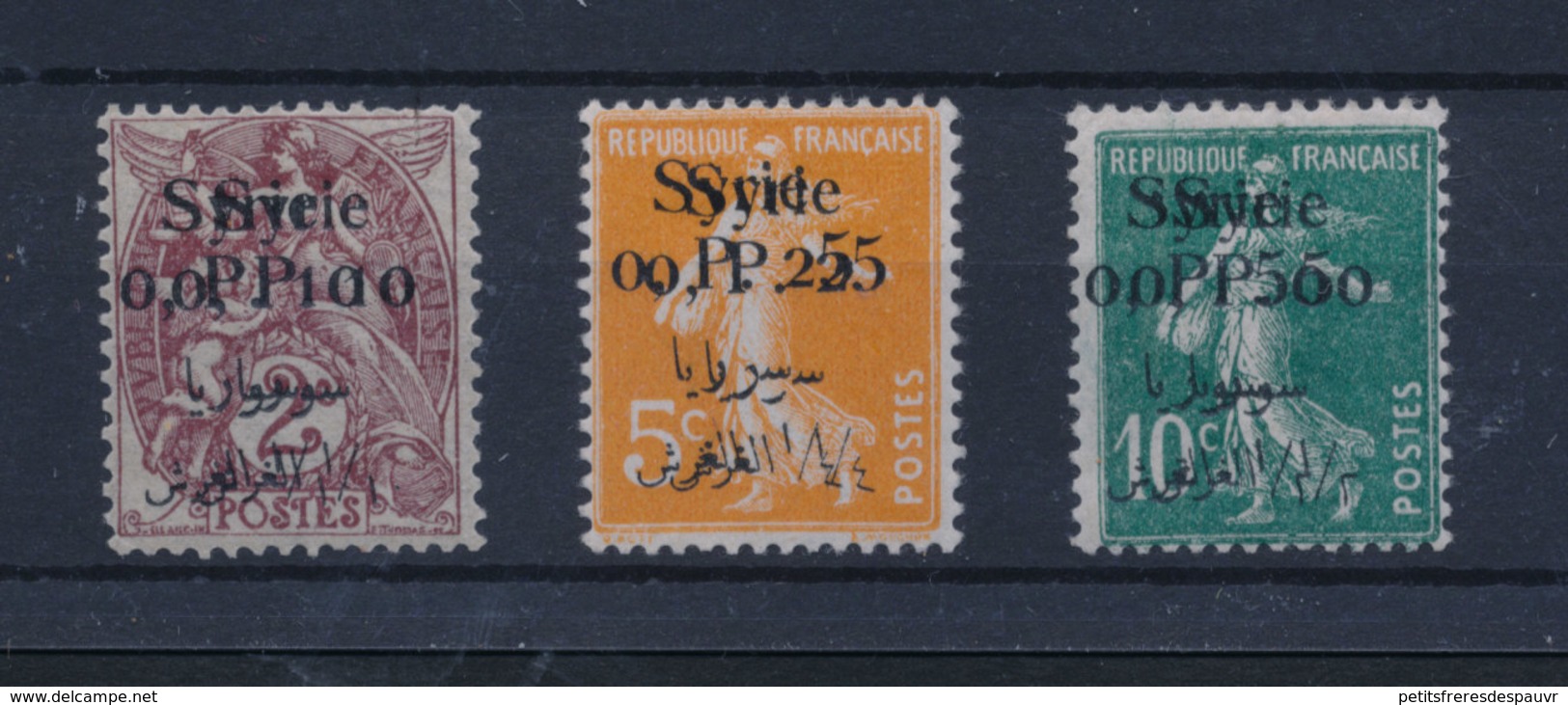 SYRIE 1923 - Double Surcharge Sur YT N°88/89/90 - état * Infime Trace De Charnière MLH - Unused Stamps