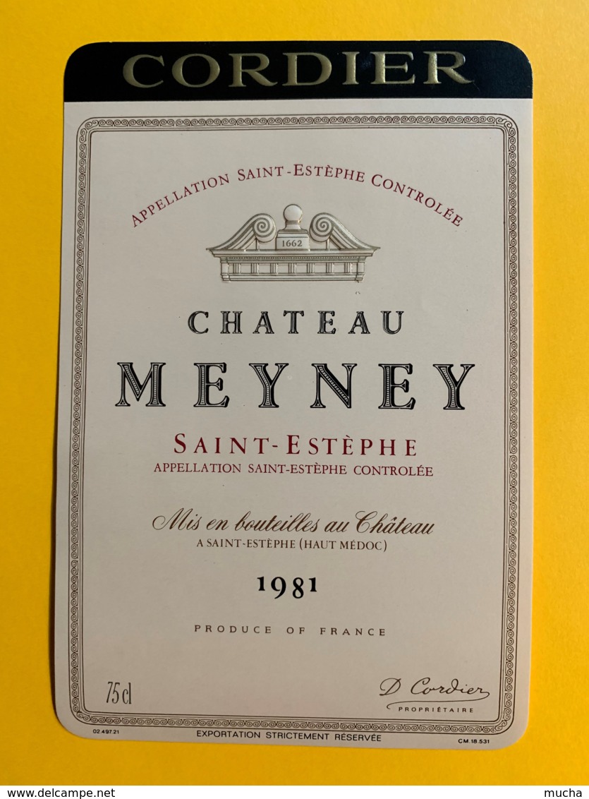 9957 - Château Meyney 1981 Saint-Estèphe - Bordeaux