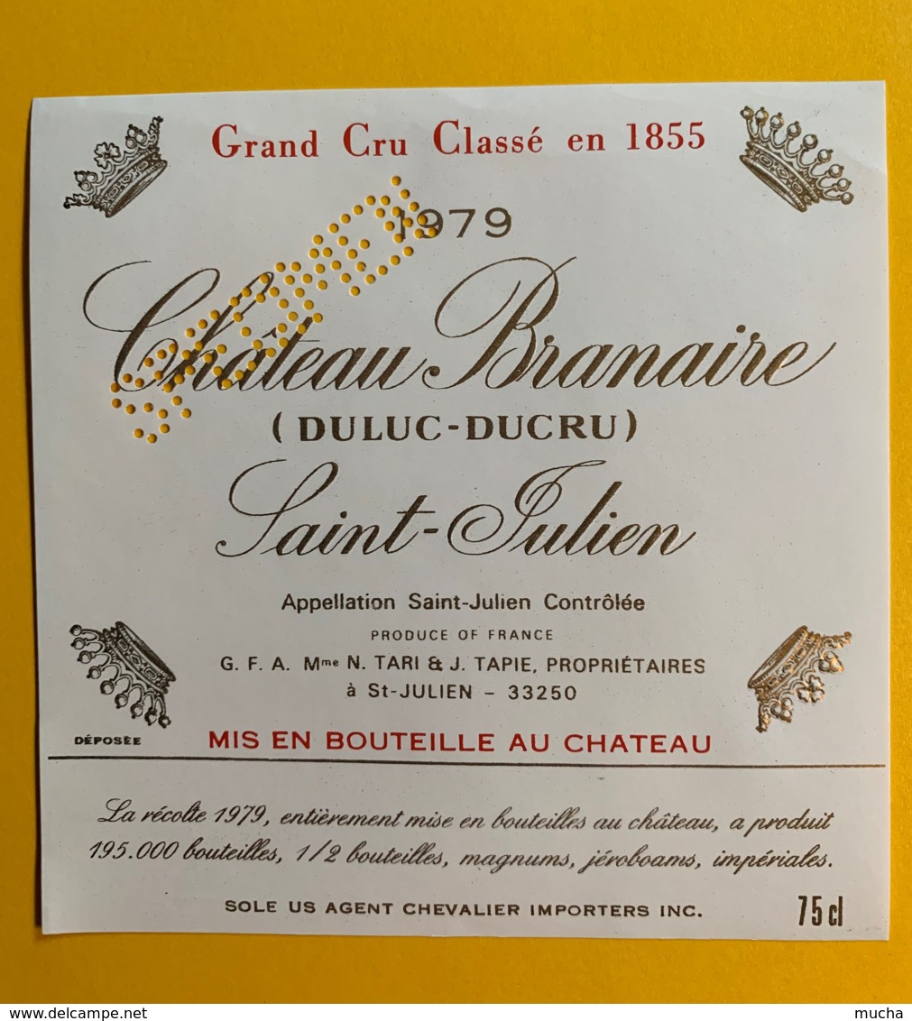 9986 - ChâteauBranaire (Duluc-Ducru 1979 Saint-Julien  Mention Spécimen Perforée - Bordeaux