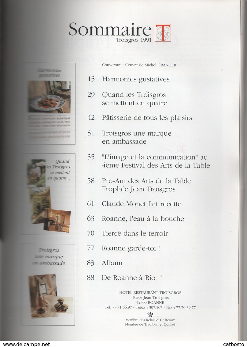 TROISGROS Roanne 1991 - Livre Et Menu - Menus