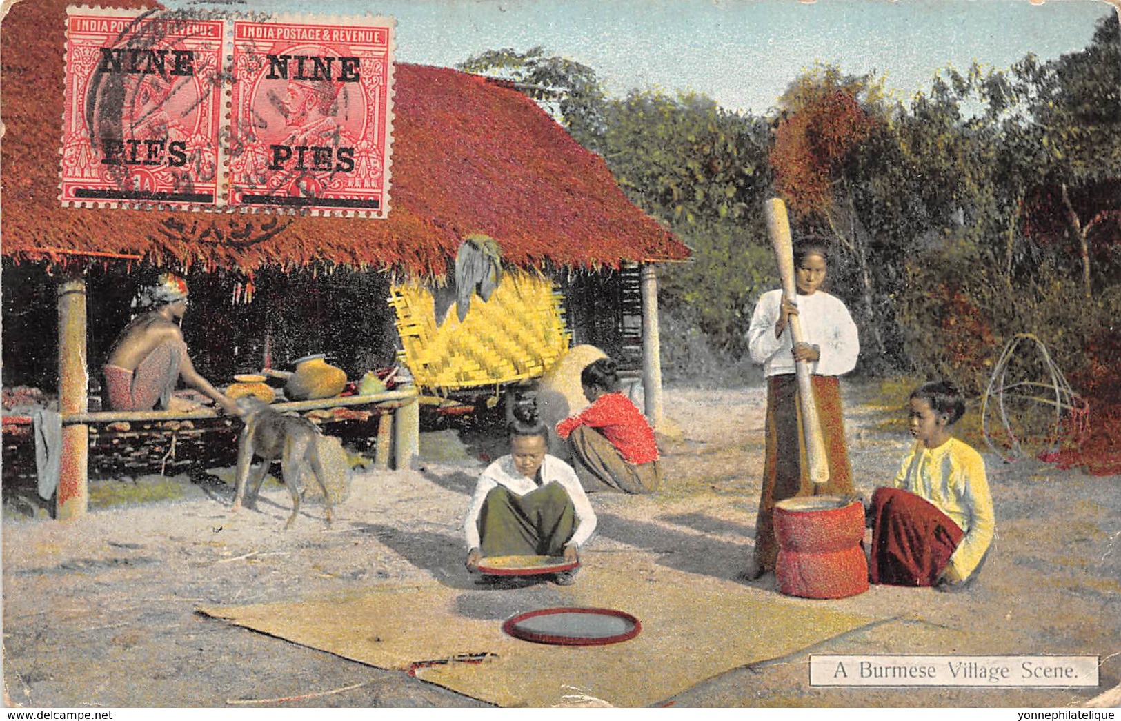 Birmanie - A Burmese Village Scene - Belle Oblitération - Myanmar (Burma)