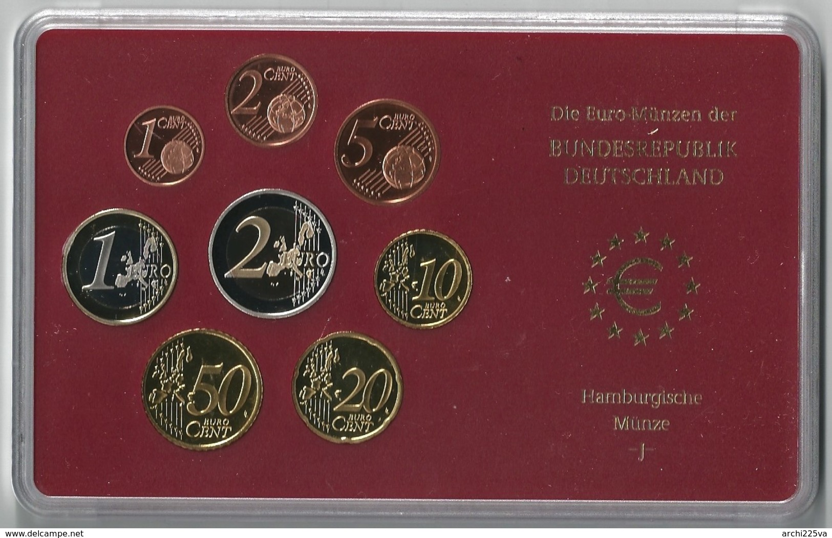 GERMANIA 2002 - 5 ZECCHE - A D F G J - DIVISIONALE FDC / FS  - N.° 8 Pezzi In Euro X 5 - Confezioni Originali (16 Foto) - Germania