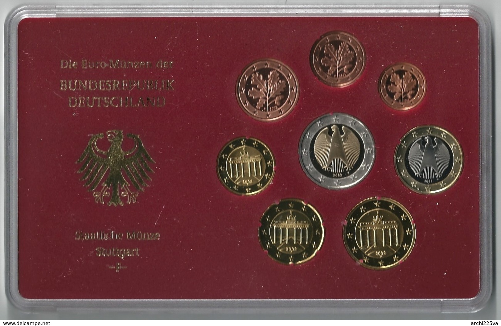 GERMANIA 2002 - 5 ZECCHE - A D F G J - DIVISIONALE FDC / FS  - n.° 8 pezzi in euro x 5 - confezioni originali (16 foto)