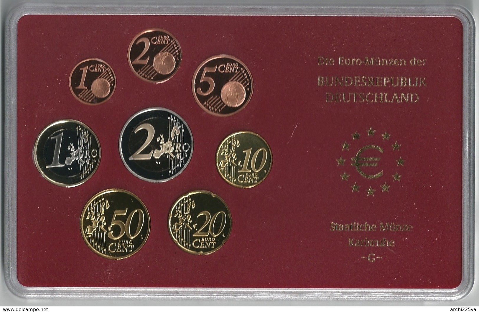 GERMANIA 2002 - 5 ZECCHE - A D F G J - DIVISIONALE FDC / FS  - n.° 8 pezzi in euro x 5 - confezioni originali (16 foto)