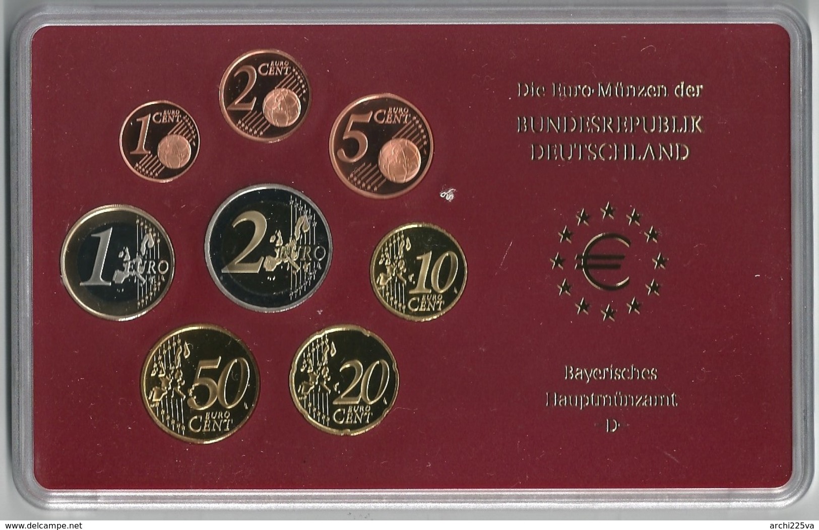 GERMANIA 2002 - 5 ZECCHE - A D F G J - DIVISIONALE FDC / FS  - n.° 8 pezzi in euro x 5 - confezioni originali (16 foto)