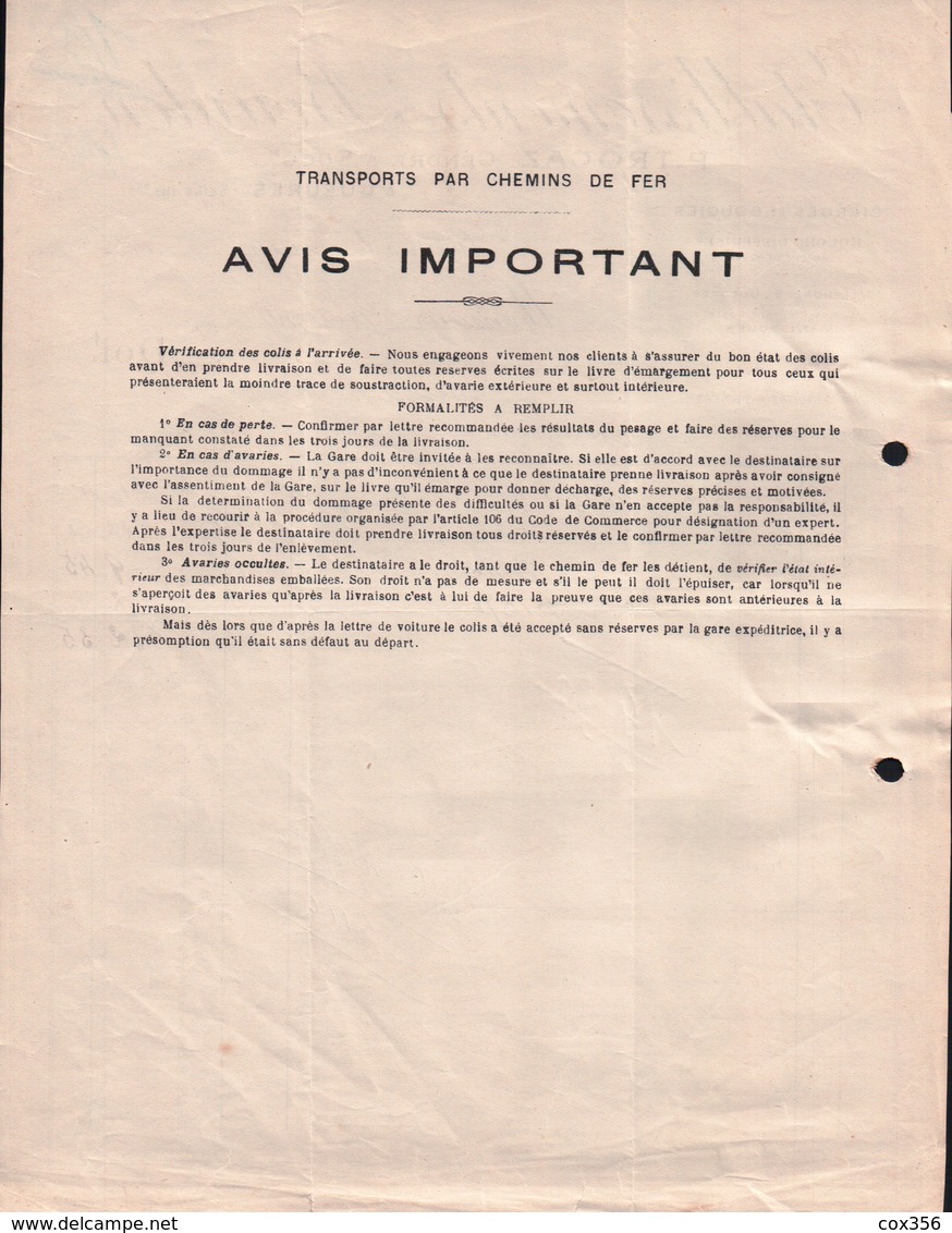 FACTURE Etablissements BOURDON à GUEURES  . Pour Mr GRESSENT  ÉPICIER à AUFFAY 1926 - Droguerie & Parfumerie