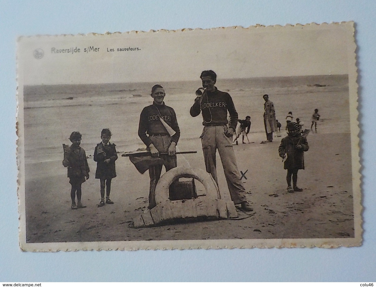 1950 CP Photo Les Sauveteurs Raversijde Sur Mer Middelkerke Sur Gilet Enfants - Middelkerke