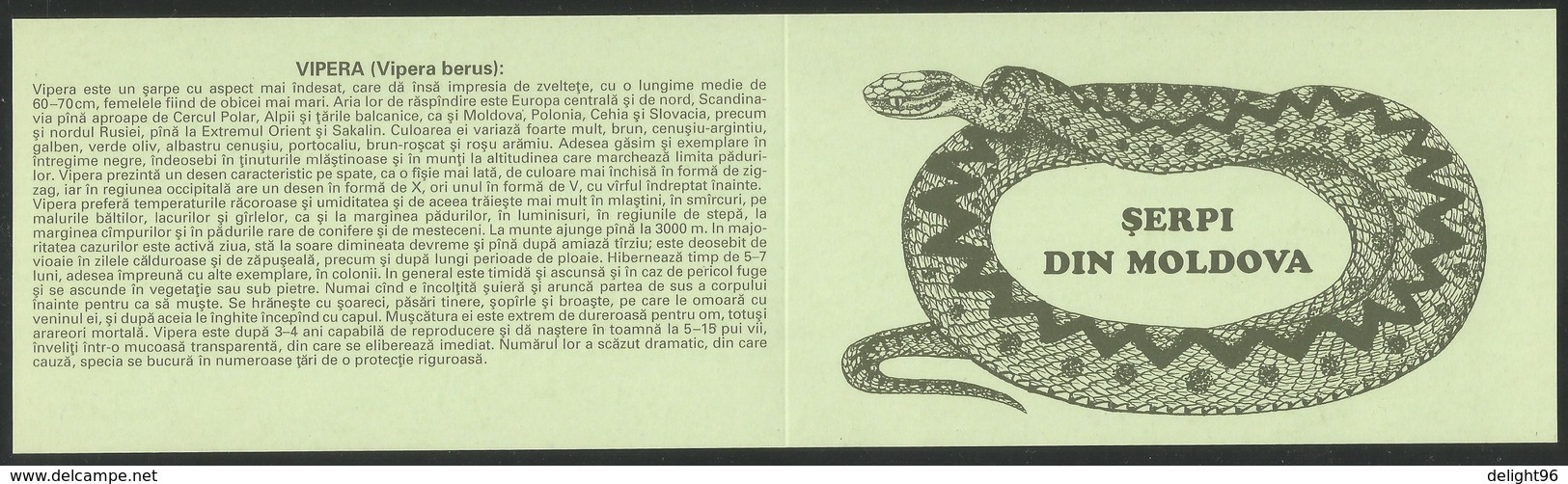 1993 Moldova WWF Snakes Booklet (** / MNH / UMM) - Ongebruikt