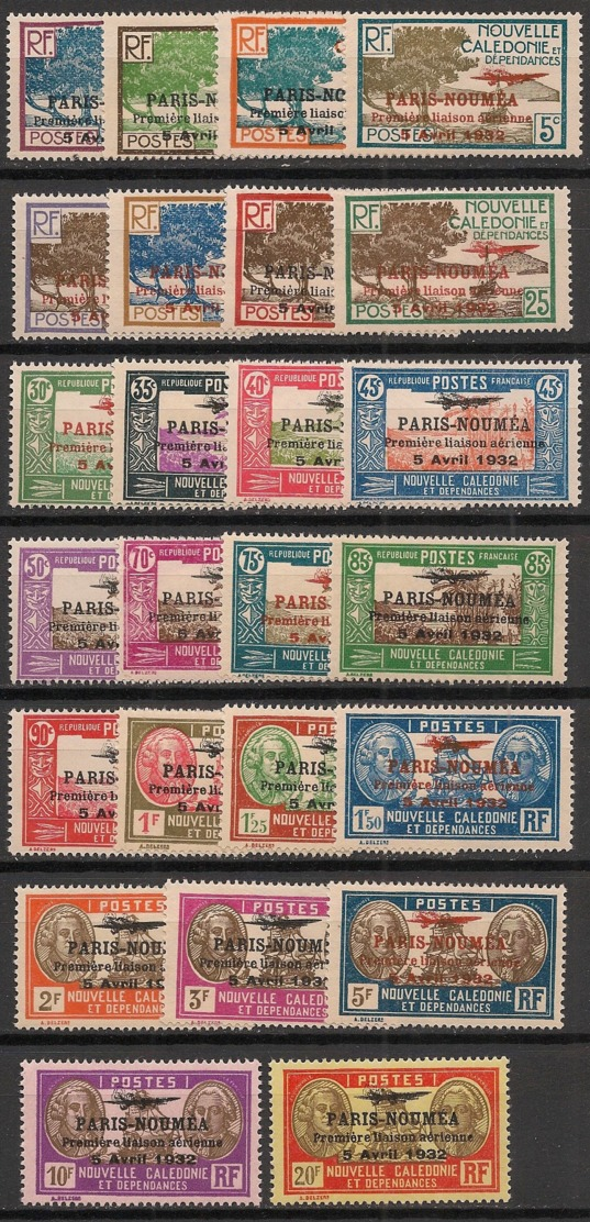 Nouvelle Calédonie - 1933 - Poste Aérienne PA N°Yv. 3 à 28 - Série Complète - Neuf * / MH VF - Unused Stamps