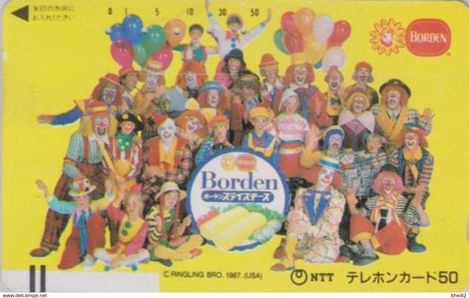 Télécarte Ancienne Japon / 110-011 - CIRQUE - CLOWN & Ballon - CIRCUS Balloon JAPAN Front Bar Phonecard - 90 - Jeux