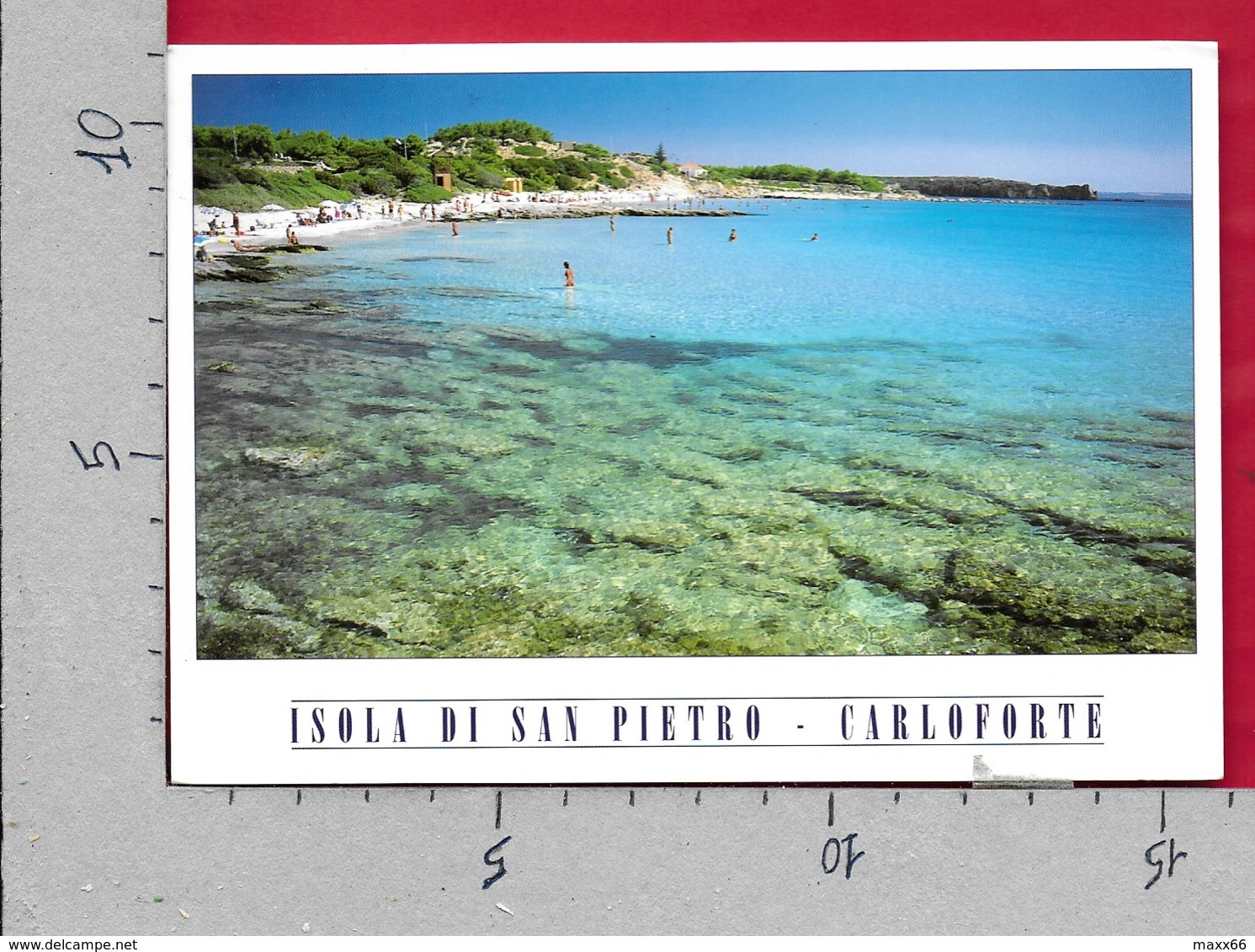 CARTOLINA VG ITALIA - Isola Di San Pietro - CARLOFORTE - Spiaggia Guidi - 11 X 16 - ANN. 2003 PRESIDENZA UNIONE EUROPEA - Carbonia