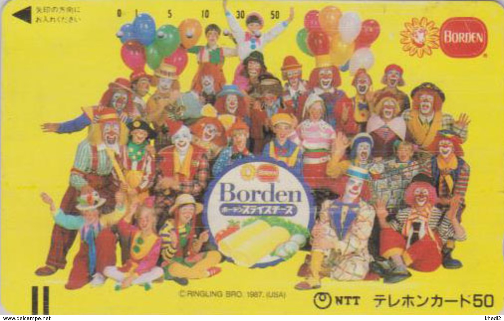 Télécarte Ancienne Japon / 110-011 - CIRQUE - CLOWN & Ballon - CIRCUS Balloon JAPAN Front Bar Phonecard - 91 - Spelletjes