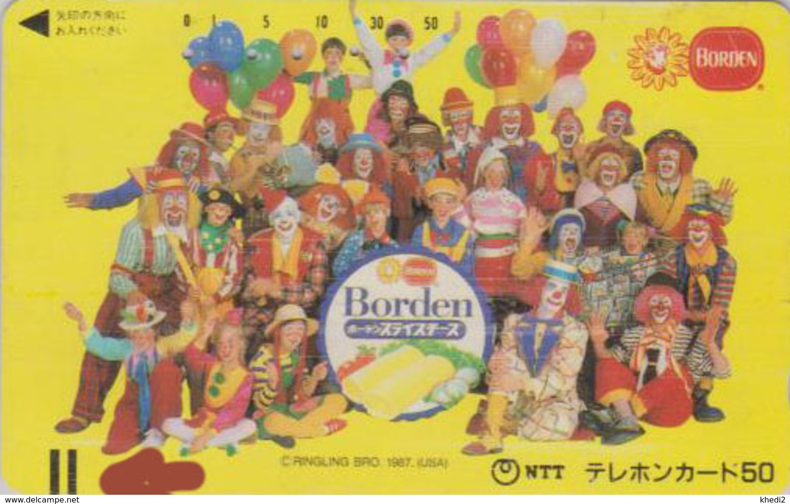 Télécarte Ancienne Japon / 110-011 - CIRQUE - CLOWN & Ballon - CIRCUS Balloon JAPAN Front Bar Phonecard - 91 - Spelletjes