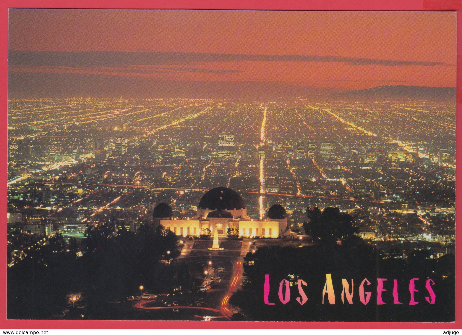 LOS ANGELES - View Of GRIFFITH PARK OSERVATORY At SUNSET -SUP** 2 SCANS - Los Angeles