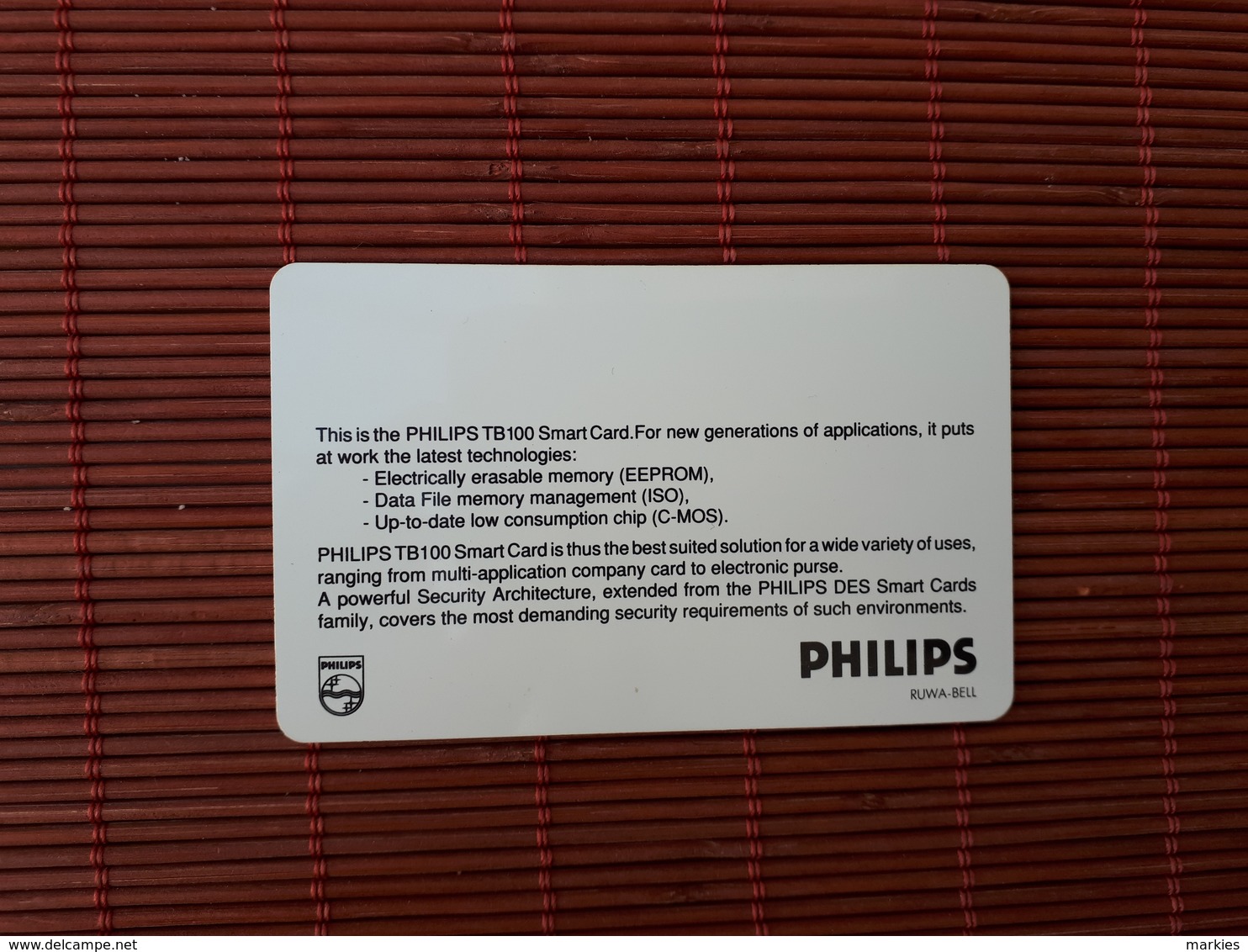 Philips Communication Systems Smart Card 2 Scans Very Rare - Origen Desconocido