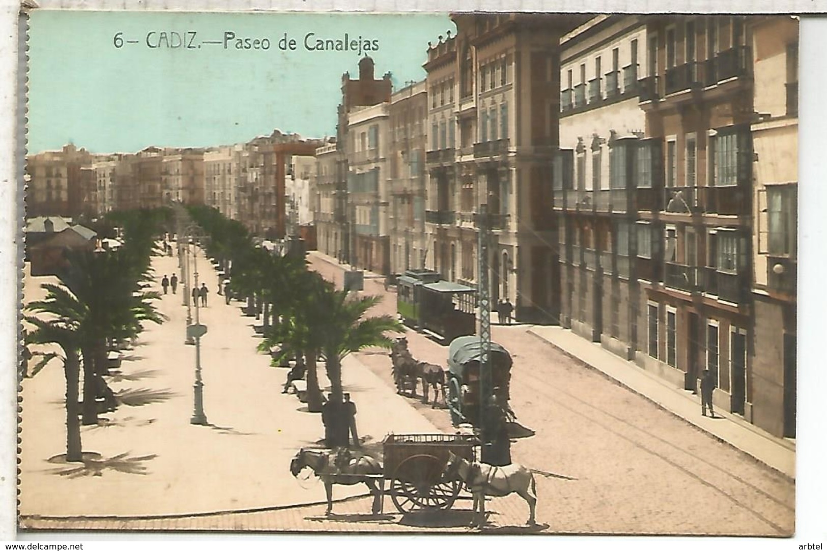 CADIZ PASEO CANALEJAS TRANVIA TRAMWAY TRAM SIN ESCRIBIR - Cádiz