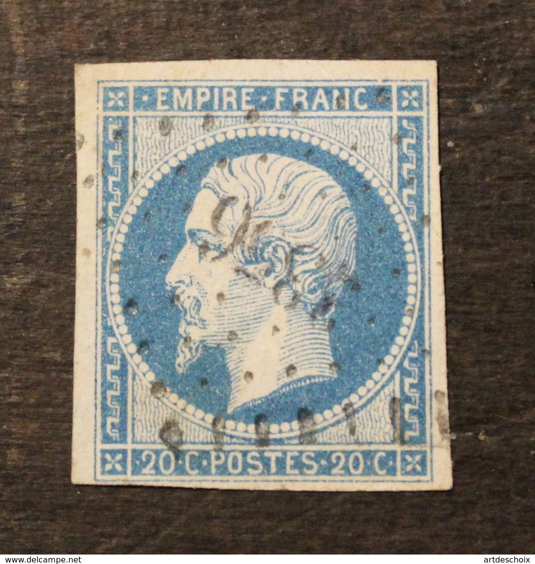 NAPOLEON N° 14 Type I   20  C   BLEU   Cachet 3356 THOMERY - 1853-1860 Napoléon III