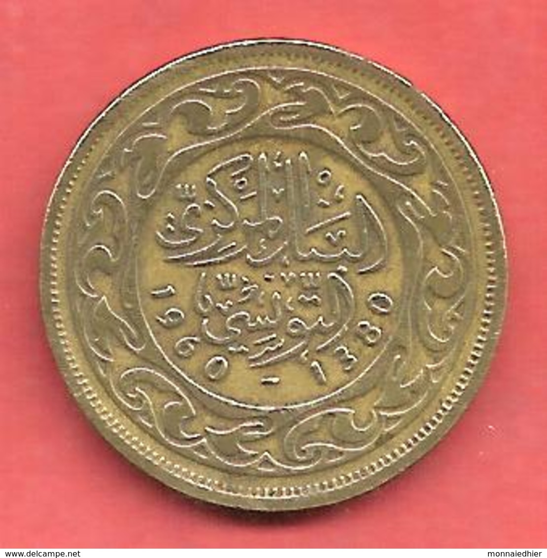 50 Millim , TUNISIE , Bronze , AH 1380 , 1960 , N° KM # 308 - Tunisie