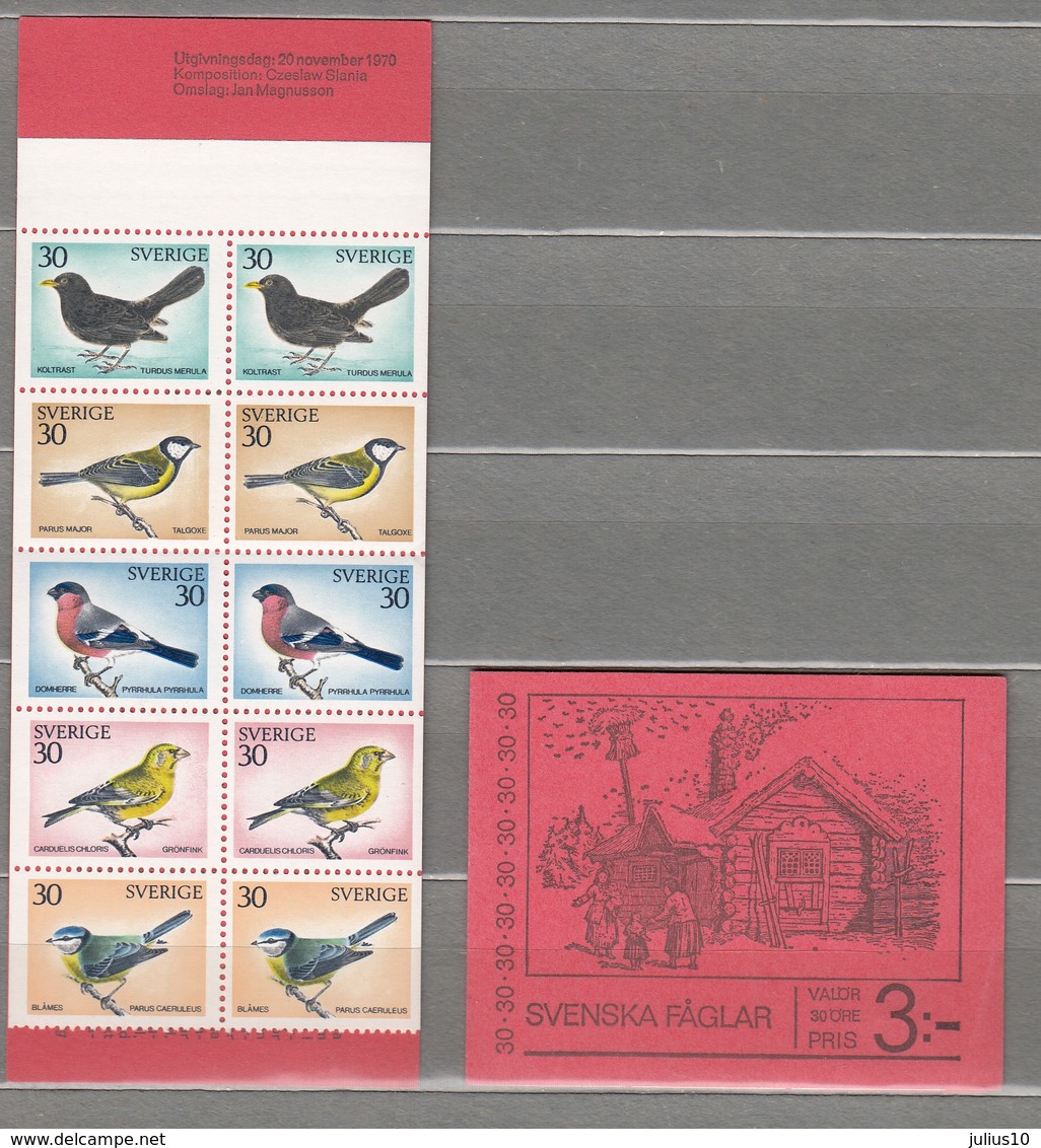 BIRDS SWEDEN 1970 Booklet Mi 692-696 MNH (**) #B62 - Autres & Non Classés