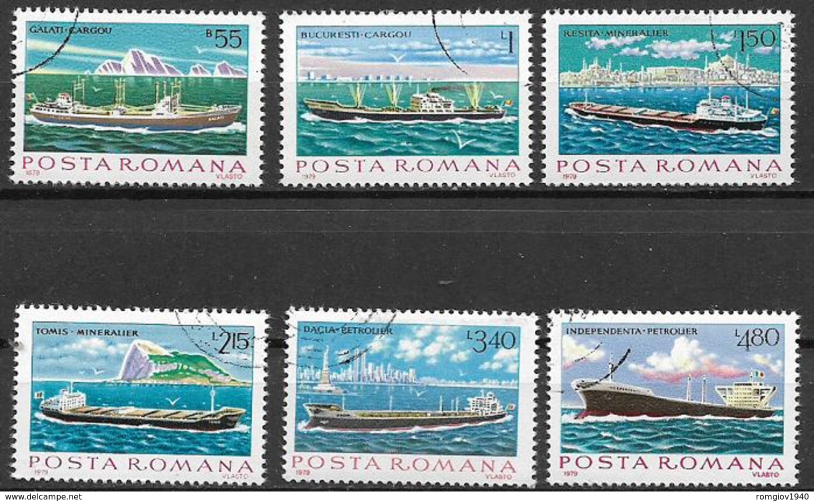 ROMANIA 1979   NAVI DELLA MARINA MERCANTILE YVERT. 3191-3196 USATA VF - Usati