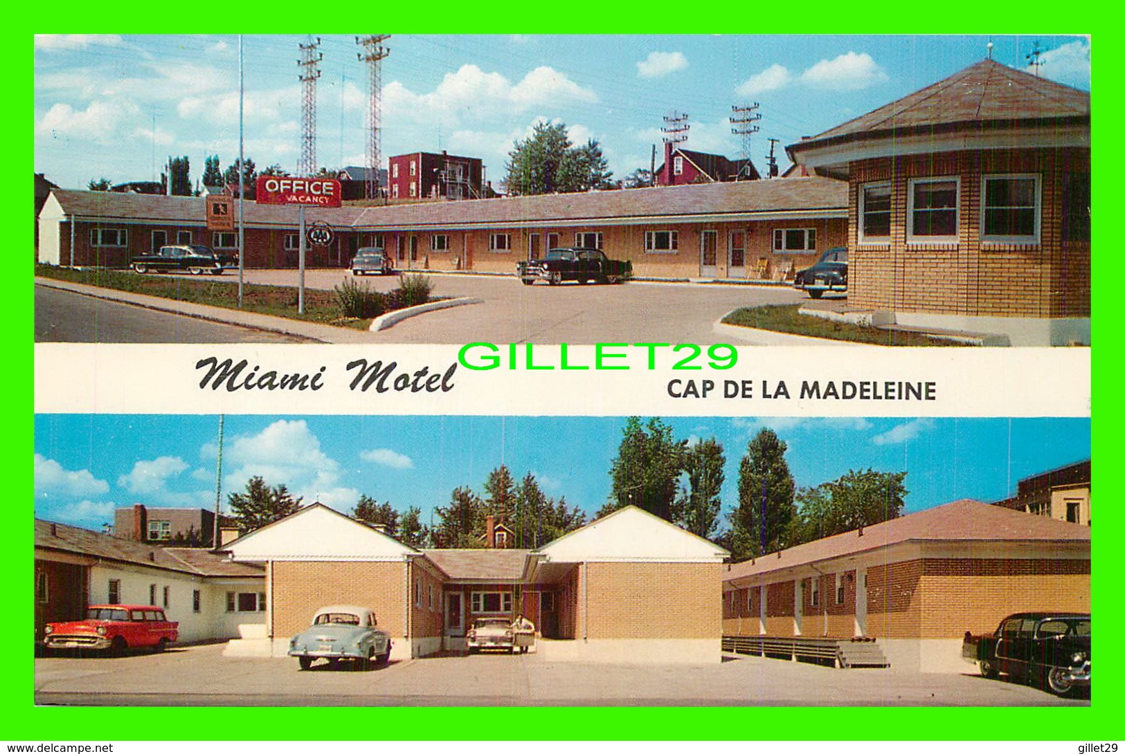 CAP DE LA MADELEINE, QUÉBEC - MIAMI MOTEL  - ANIMÉE DE VOITURES ANTIQUES - W. SCHERMER - - Trois-Rivières