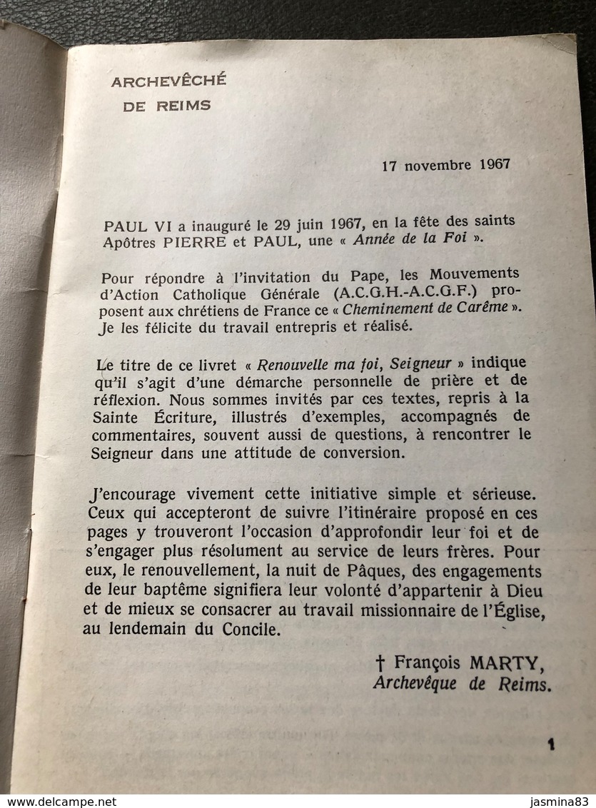 Renouvelle Ma Foi Seigneur (livre De 61 Pages De 10,5cm Sur 15 Cm) - Religión & Esoterismo