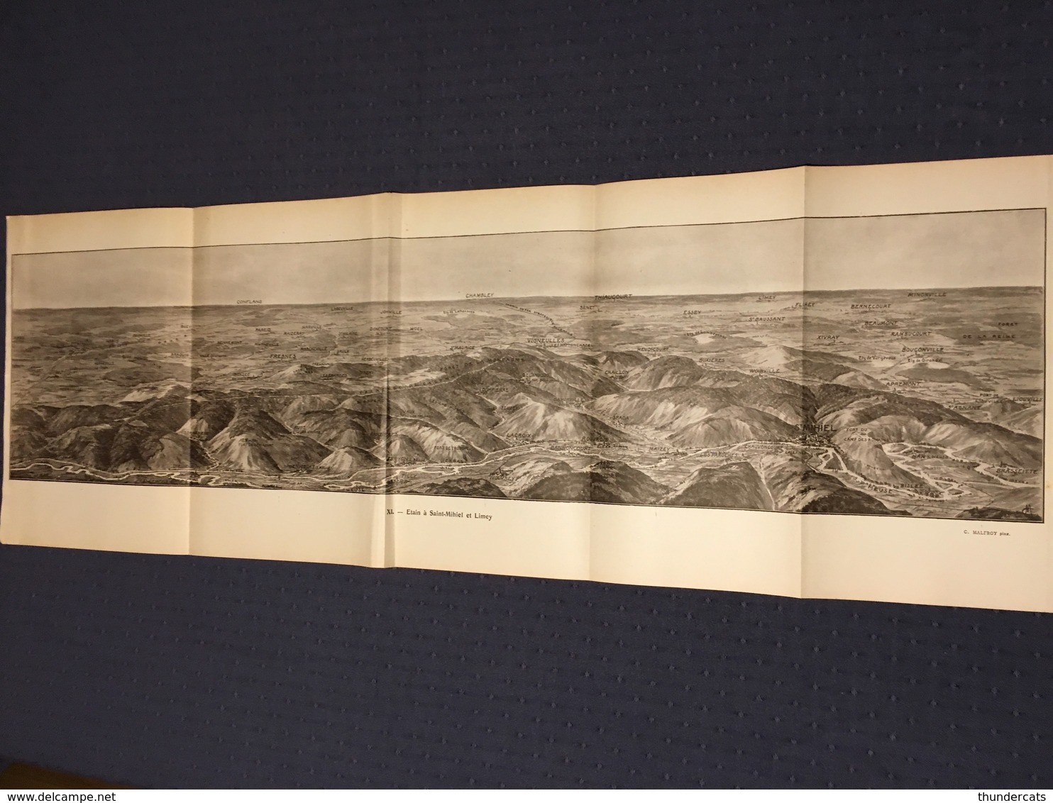 DEPLIANT PANORAMIQUE PLANCE PANORAMA GUERRE 1914 PAR G. MALFROY ETAIN A SAINT MIHIEL ET LIMEY FRESNES CHAMBLEY - Cartes Topographiques