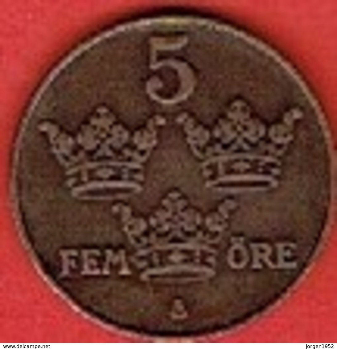 SWEDEN  #  5 ØRE FROM 1919 - Suède