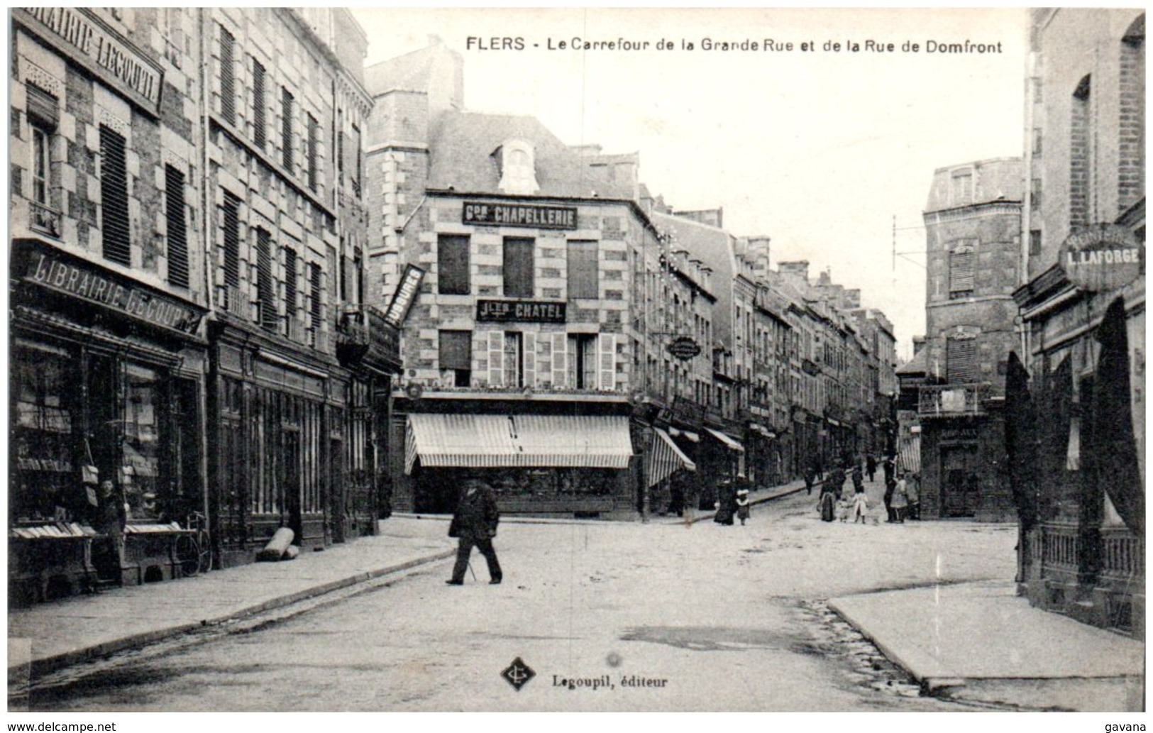 61 FLERS - Le Carrefour De La Grande Rue Et De La Rue De Domfront - Flers