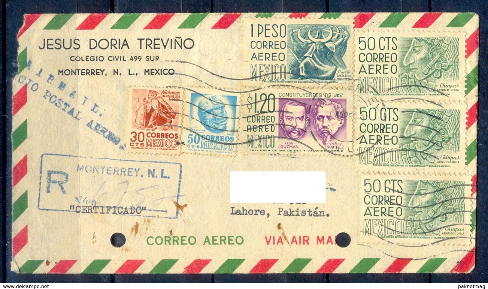 X117- Postal Used Cover. Posted From Mexico To Pakistan. - Mexico