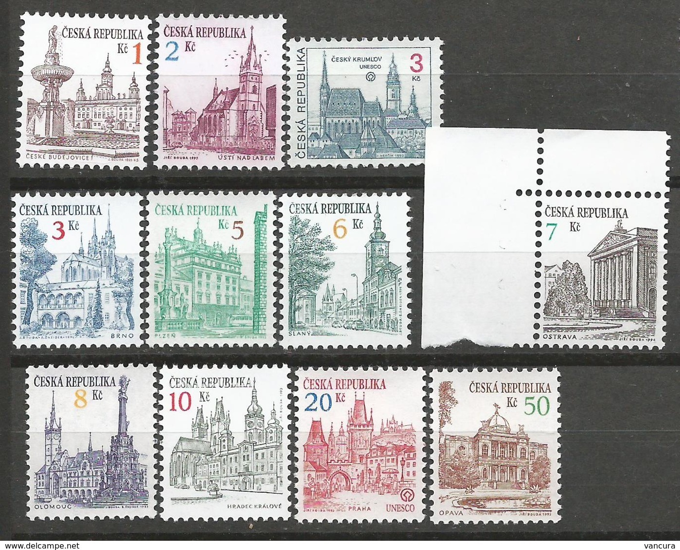 ** Czech Republic Czech And Moravian Towns Definitive Stamps - Unused Stamps