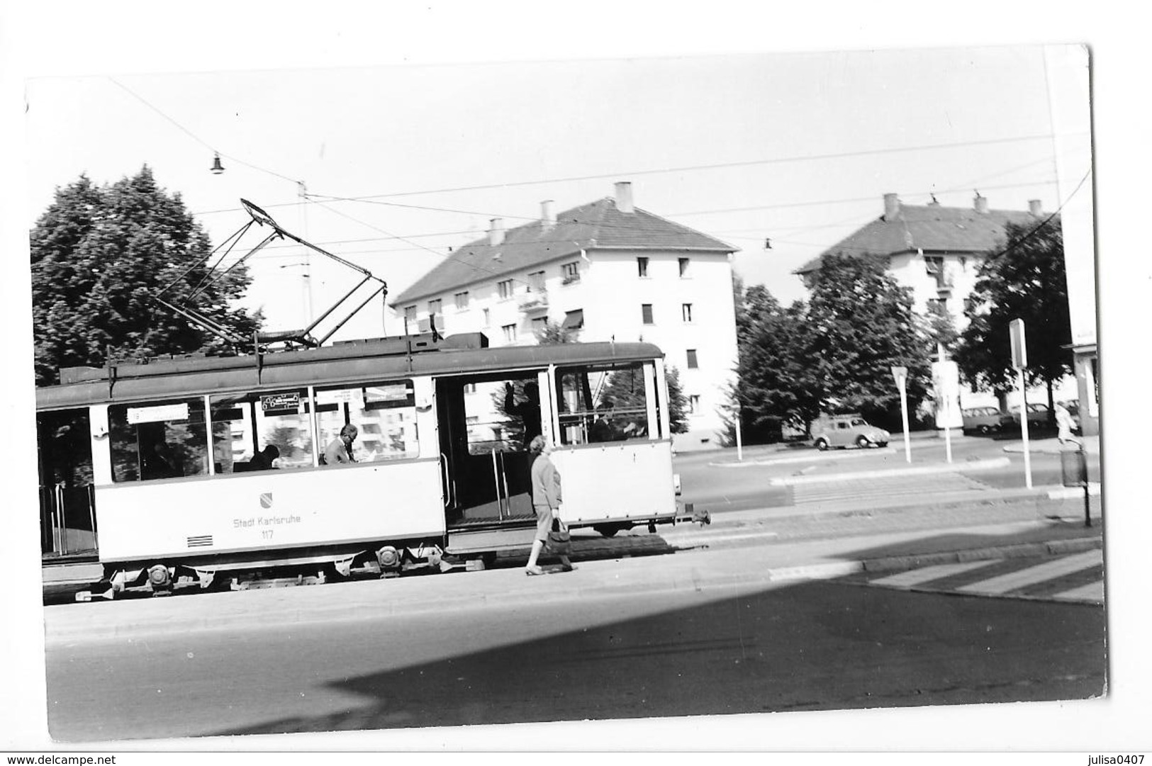 KARLSRUHE (Allemagne) Photographie Format Cpa Tramway électrique 1966 - Karlsruhe