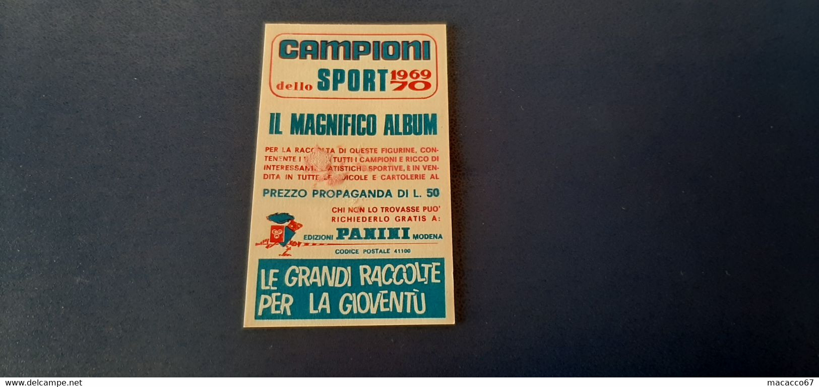 Figurina Panini Campioni Dello Sport 1969 - 055 Renato Dionisi - Edizione Italiana