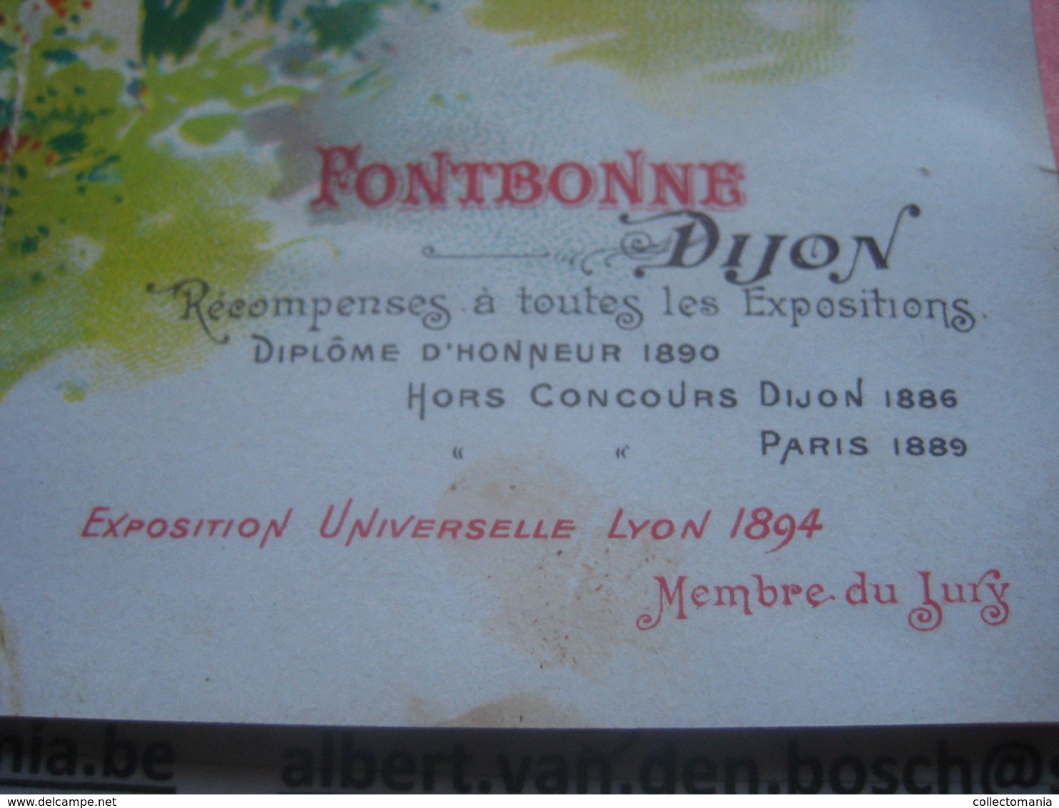 1 litho printed FOLDER double card 11,3 X 8,3cm  c1895,  printer GOOSSENS, PUB APERITIF au KOLA  Fonbonne  VG