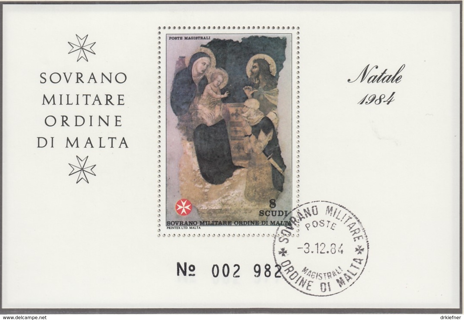 MALTESERORDEN, Block, Gestempelt, Weihnachten, 1984 - Malta (Orden Von)