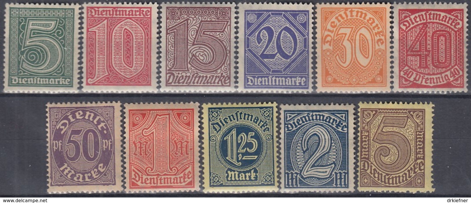 DR Dienst 23-33, Postfrisch **, 1920 - Service