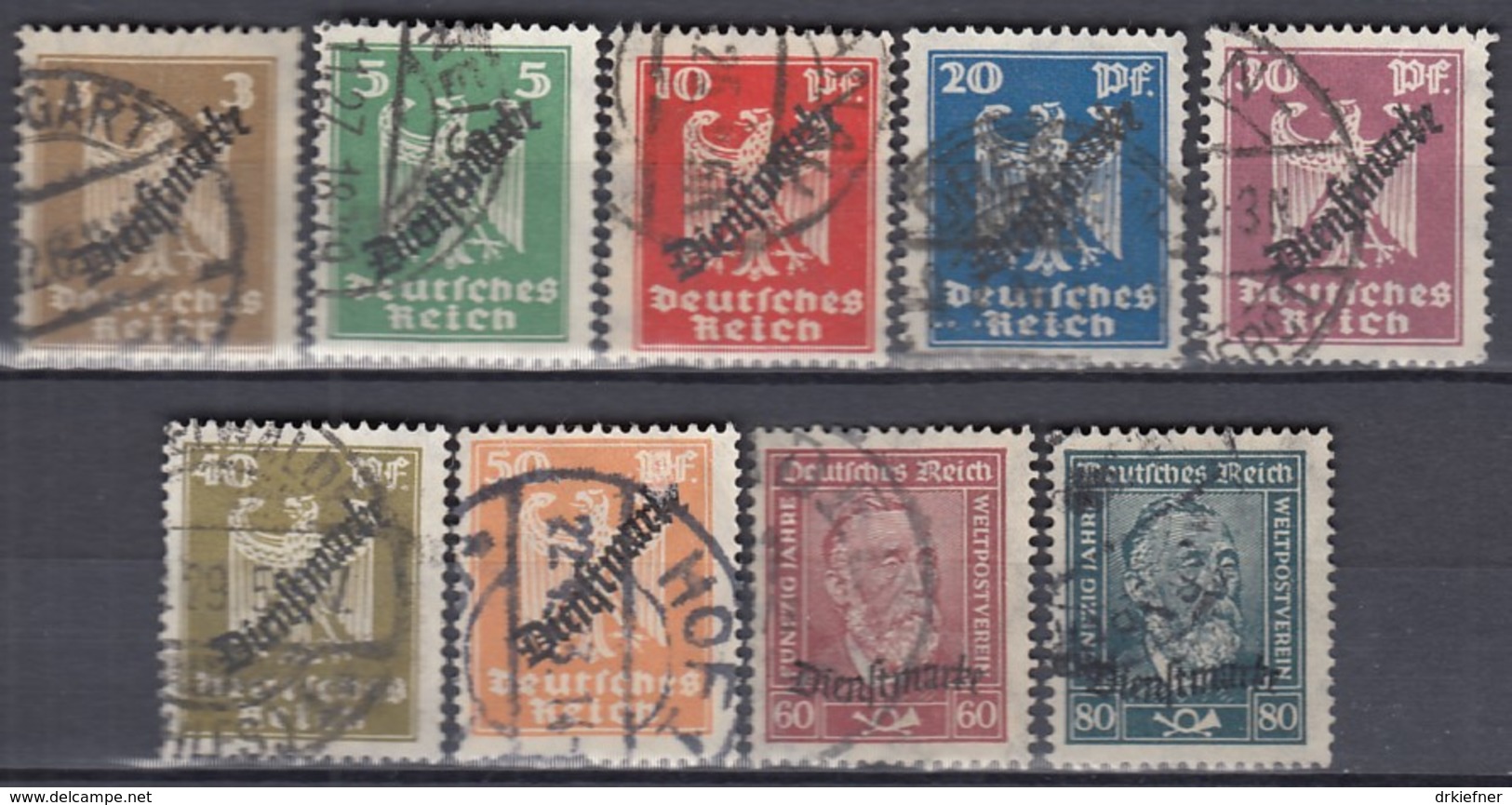 DR Dienst 105-113, Gestempelt, 1924 - Servizio