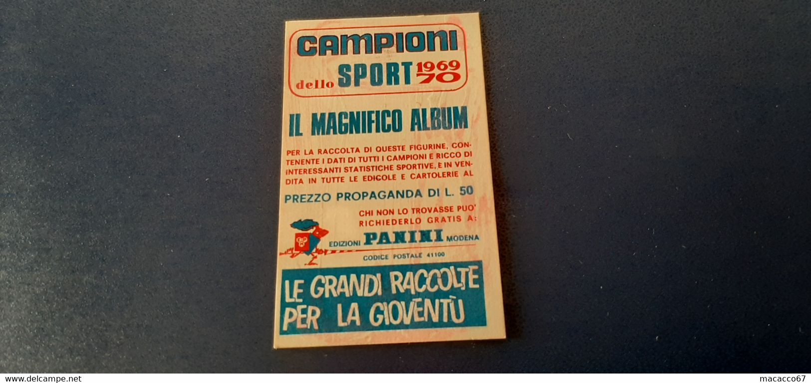 Figurina Panini Campioni Dello Sport 1969 - 091 Vittorio Visini - Edizione Italiana